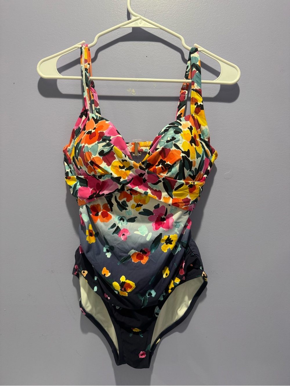 Anne Cole Floral One-Piece Swimsuit - Pink, Orange, Yellow, Teal, Navy